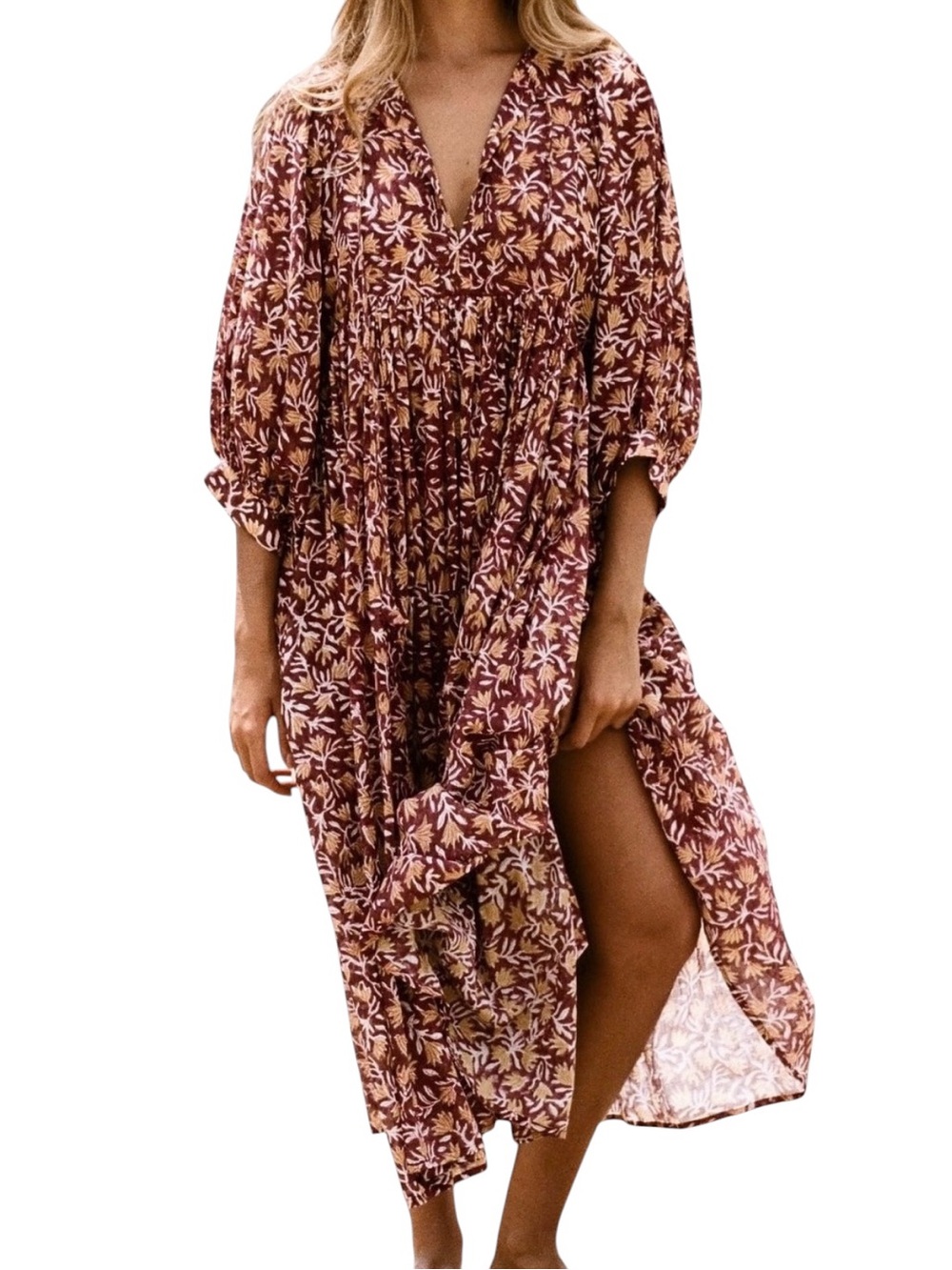 Daughters of India Kyra Midi Dress Sumac 3XL Plus Size XXXL